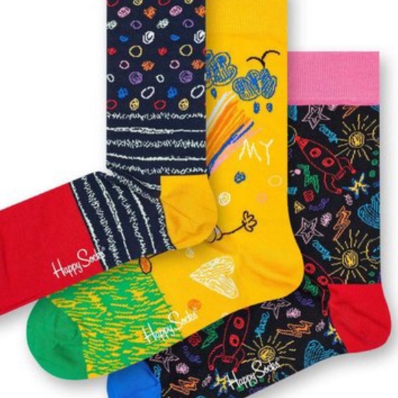 Happy Socks 4 pack Men’s Colorful Socks 9-11 - Picture 1 of 10